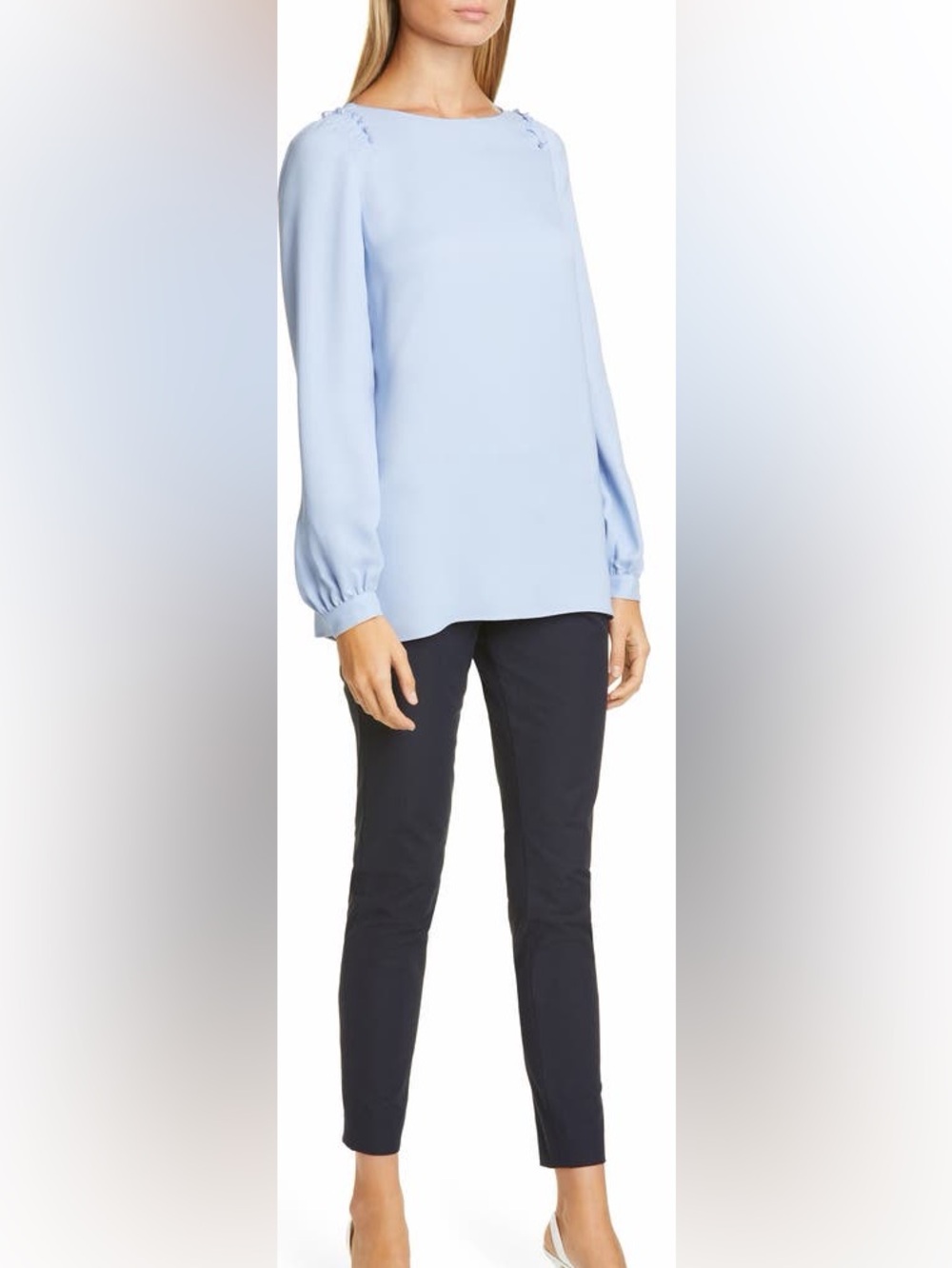 Lafayette 148 New York Albright 100% Silk Blouse | Size XL - Picture 7 of 14